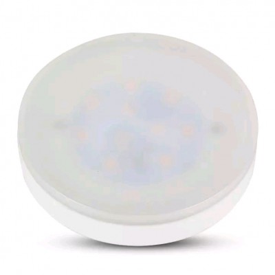 LED žárovka GX53 VÝPRODEJ Světelný zdroj žárovka, základna plast bílá, difuzor plast opál, LED 7W, GX53, teplá 3000K, 550lm, Ra80, 230V, stř život 15.000h, 15.000x zap/vyp, d=75mm h=27mm