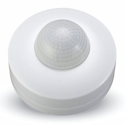 CRE senzor POHYBU PIR VÝPRODEJ Stropní, senzor pohybu PIR, plast bílá, záběr 360°/150°, dosah až 12m, čas sepnutí 10s-15min, 3-2000lux, 230V, zátěž odporová 2000W/ LED 300W, IP20, tř.1, rozměr