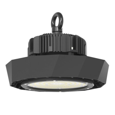 VT-9 LED IP65 STMÍV 1-10V Průmyslové závěsné svítidlo, těleso hliník, povrch černá, krycí plast transparentní, LED 100W/120W, neutrální 4000K, nebo denní 6400K, vyzař. úhel 90°/120°, Ra80, stmív 1-10V, 230V, PF>0.9, IP65, tř.1, d=260mm, h=145mm