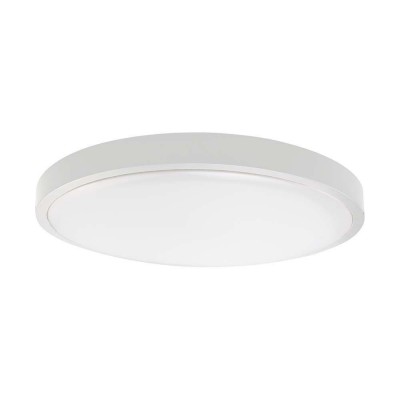  LED dome HF senzor VÝPRODEJ Stropní svítidlo s HF senzor pohybu, čas 1 minuta, dosah 2-4m, soumrak 10lx, záběr 120°, zákl plast, bílá, difuzor plast opál, LED 24W, 2400lm, teplá 3000K, Ra80, 230V, IP44, d=295mm, h=55mm