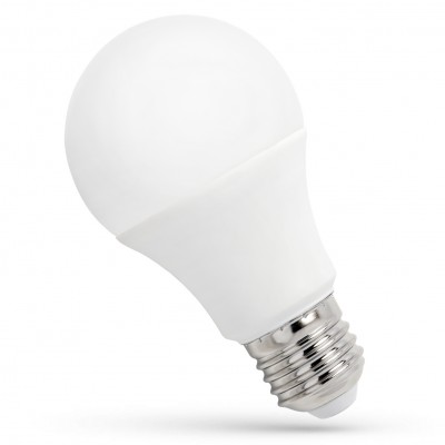 LED 9W, E27, A60 VÝPRODEJ Světelný zdroj LED žárovka, základna hliník bílá, difuzor plast opál, LED 9W, E27, A60, 820lm, teplá 3000K, Ra80, vyzař. 270°, živostnost 17.000h, 230V, d=60mm, l=117mm