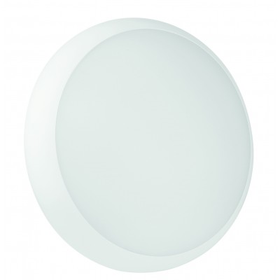 FORFICE 18W CCT SENZOR Venkovní stropní svítidlo, HF senzor pohybu, těleso plast bílá, difuzor plast opál, LED 18W, 2400lm, přepín. teplota CCT teplá 2700K-denní 6000K, Ra80, 230V, IP65, tř.2, rozměry d=330mm, h=79mm.