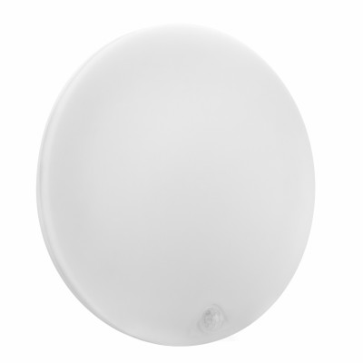 FORFICE PIR, LED 18W, IP54 Venkovní přisazené svítidlo, PIR  senzor pohybu záběr 120°, soumrak 25lx, čas 20-90s základna kov, bílá, difuzor plast opál, LED 18W, 1800lm, teplá 3000K/neutrální 4000K, Ra80, 230V, IP54, rozměry d=300mm, h=60mm