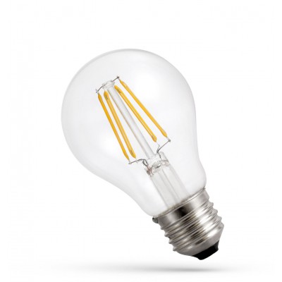 LED žárovka čirá E27 3,8W/6,8W A60 Světelný zdroj, žárovka hrušková, sklo čiré, LED 3,8W/806lm, 6,8W/1450lm, E27, A60, teplá 3000K/neutrální 4000K/denní 6000K, 230V, rozměry d=60mm, l=106mm