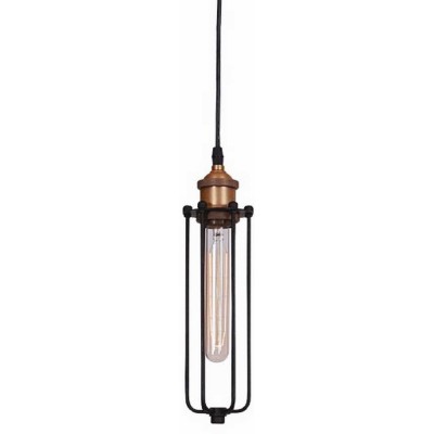 TERRAMIVO SLIM PENDANT 1X40W E27 Závěsné svítidlo, základna kov, těleso kov, povrch lak černá mat s detaily mosaz zašlá, pro žárovku 1x40W, E27, 230V, IP20, tř.1. rozměry těleso d=75mm h=300mm, vč. závěsu l=1000mm, lze zkrátit