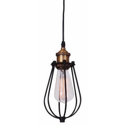 TERRAMIVO TEAR PENDANT 1X40W E27 Závěsné svítidlo, základna kov, těleso kov, povrch lak černá mat s detaily mosaz zašlá, pro žárovku 1x40W, E27, 230V, IP20, tř.1. rozměry těleso d=120mm h=260mm, vč. závěsu l=1000mm, lze zkrátit