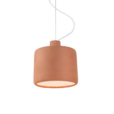 JERDLIT VALO 1x40W E27 Závěsné svítidlo, základna kov, povrch lak bílá lesk, stínítko jíl červený, pro žárovku 1x40W, E27, 230V, IP20, tř.1. rozměry d=280mm h=1270mm, včetně závěsu, lze zkrátit