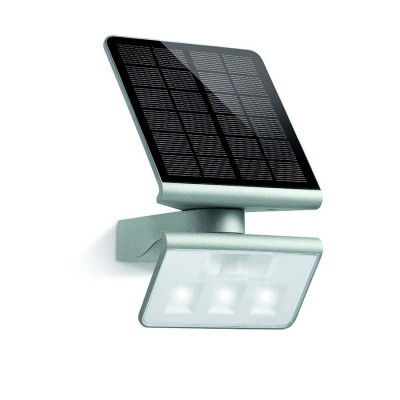 XSOLAR L-S Nástěnné venkovní svítidlo plast povrch šedostříbrná, PIR senzor pohybu, záběr 140°, dosah 8m, LED 1,2W neutrální 4000K, 150lm, napájení solární panel, IP44, 187x298x189mm