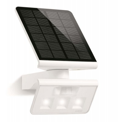 XSOLAR L-S Nástěnné venkovní svítidlo plast povrch bílá, PIR senzor pohybu, záběr 140°, dosah 8m, LED 1,2W neutrální 4000K, 150lm, napájení solární panel, IP44, 187x298x189mm