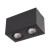 XBRIX Stropní, přisazené, bodové svítidlo, výklopné +-15°, materiál hliník, povrch černá, pro žárovku 2x50W, GU10, ES50, 230V, IP20, tř.1, rozměry 173x95x90mm