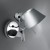 TOLOMEO FARETTO Nástěnná lampa, základna leštěný hliník stínítko matný hliník, 1x100W, E27, 230V, IP20, 230x280mm, BEZ vypínače