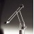 TIZIO Stolní lampa těleso kov, povrch černá, pro žárovku 50W, GY6,35, 230V/12V, h=1190mm, vč vypínače, přepínatelný výkon 35W/50W