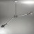 TOLOMEO DUE Stropní závěsné svítidlo lustr, nastavitená ramena základna leštěný hliník, klobouky matný hliník, 2x100W, E27, 230V, IP20, l=1500mm, závěs=760-1200mm