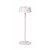 GILBERTO TABLE Stolní venkovní lampa, těleso hliník, povrch bílá, difuzor plast opál, LED 2W, 130lm, teplá 3000K, 230V/5V, IP54, rozměry d=110mm, h=385mm.