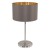 MASERLO Stolní lampa, záklana kov, povrch nikl matný, stínítko textil cappuccino-zlatá, pro žárovku 1x60W, E27 A60, 230V, IP20, tř.2, rozměry d=230mm, h=420mm, s vpínačem