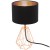 CARLTON 2 Stolní lampa, základna kov, povrch měď, detail mřížka, stínítko textil vnější černá, vnitřní měděná, pro žárovku 1x60W, E14, 230V, IP20, tř.2, rozměry d=165mm, h=305mm, vypínač na kabelu