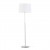 NIRTAM FLOOR Stojací lampa, těleso kov, povrch nikl matný, stínítko textil bílý, pro žárovku 1x20W E27 A60, 230V, IP20, tř.2, rozměry d=450mm, h=1510mm, přív kabel 2m, s vypínačem