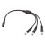Napájecí kabel pro stavebnicová svítidla, l=200mm Rozbočovací kabel s konektory DC 5,5 x 2,1mm, 1x zásuvka na 3x vidlice, černý