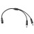 Napájecí kabel pro stavebnicová svítidla, l=200mm Rozbočovací kabel s konektory DC 5,5 x 2,1mm, 1x zásuvka na 2x vidlice, černý