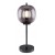 BLACKY Stolní lampa, základna kov, povrch černá mat, stínítko sklo kouřové, pro žárovku 1x60W, E27 230V, IP20, tř.1, rozměry d=185mm, h=450mm, vč vypínače na kabelu.