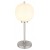 UDICO TL 1x60W, E27 Stolní lampa, základna kov, povrch nikl mat, stínítko sklo opál, pro žárovku 1x60W, E27 230V, IP20, tř.1, rozměry d=185mm, h=450mm, vč vypínače na kabelu.