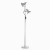BRANDY 2x60W E27 Stojací lampa dvojitá, pro čtení, těleso kov, povrch chrom, nastavitelný směr svícení, pro žárovku 2x60W, E27, 230V, IP20, tř.2, rozměry viz obrázek