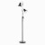 BRANDY 2x60W E27 Stojací lampa dvojitá, pro čtení, těleso kov, povrch černá, nastavitelný směr svícení, pro žárovku 2x60W, E27, 230V, IP20, tř.2, rozměry viz obrázek