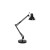 WALLY Stolní kancelářská lampa, těleso kov, povrch smalt, černá, nastavitelné rameno, nastavitelný difuzor, pro žárovku 1x40W, E27, 230V, IP20, tř.2, rozměry viz obrázek