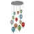BALLOONS1 40W G9 Závěsné svítidlo lustr, základna kruh kov chrom, difuzor skleněné balonky barevné ručně foukané, pro žárovku 12x40W, G9, 230V, IP20, tř.1, rozměry d=600mm, vč. závěsu l=400/1000mm, lze zkráti