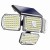 Nástěnné venkovní svítidlo reflektor, nastavitelný směr svícení, PIR senzor, záběr 110°, dosah 3-7m, čas 15s-25s, povrch černá, LED 5W, 430lm, denní 6500K, IP65, rozměry 299x144,5x194mm, napájení solární panel.