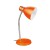 Stolní lampa, těleso kov, povrch oranžová / šedostříbrná, flexibilní rameno husí krk, pro žárovku 1x40W, E14, 230V, IP20, d=147mm,107mm, h=max.295mm, s vypínačem.