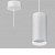 LUKY Z Závěsné svítidlo, těleso hliník, povrch bílá,  LED 20W, 1900lm, teplá 3000K, stmív. DALI/PUSH, 230V, IP20, rozměry d=80mm, h=192mm, vč závěs kabelu h=2000mm, lze zkrátit.