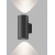 MIDO Nástěnné svítidlo, těleso hliník, povrch černá antracit, pro žárovku 2x10W, GU10 ES50, 230V, IP54, rozměry d=80mm, h=170mm, svítí nahoru/dolů.