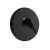 ALWAID Dekorativní kryt pro vestavné svítidlo do stěny, kruhové, materiál hliník, povrch černá, detail trojúhelníkový výřez, rozměry d=85mm.
