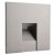 ALWAID Dekorativní kryt pro vestavné svítidlo do stěny, čtvercové, materiál hliník, povrch stříbrná, detail čtvercový výřez, rozměry 75x75x22mm.
