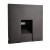 ALWAID Dekorativní kryt pro vestavné svítidlo do stěny, čtvercové, materiál hliník, povrch černá, detail čtvercový výřez, rozměry 75x75x22mm.