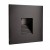 ALWAID Dekorativní kryt pro vestavné svítidlo do stěny, čtvercové, materiál hliník, povrch černá, detail schodkový čtvercový výřez, rozměry 75x75x22mm.