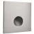 ALWAID Dekorativní kryt pro vestavné svítidlo do stěny, čtvercové, materiál hliník, povrch stříbrná, detail kruhový výřez, rozměry 75x75x22mm.