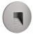ALWAID Dekorativní kryt pro vestavné svítidlo do stěny, kruhové, materiál hliník, povrch stříbrná, detail schodkový čtvercový výřez, rozměry d=78mm.
