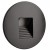 ALWAID Dekorativní kryt pro vestavné svítidlo do stěny, kruhové, materiál hliník, povrch černá, detail schodkový čtvercový výřez, rozměry d=78mm.