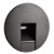 ALWAID Dekorativní kryt pro vestavné svítidlo do stěny, kruhové, materiál hliník, povrch černá, detail čtvercový výřez, rozměry d=78mm.