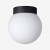 POLARIS S LED Stropní, přisazené svítidlo, základna hliník, povrch černá, difuzor triplex sklo opál, LED 4,9W, teplá 3000K, 730lm, 230V, do koupelny IP44, tř.1, rozměry 200x140x210mm