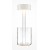 INCLINO TL 3W Stolní lampa, základna sklo čiré, těleso kov, povrch bílá, difuzor plast opál, LED 3W, 120lm, teplá 3000K, stmívání, napájení USB baterie, IP20, tř.3, rozměry d=120mm, h=348mm.
