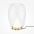 HOEMRO TL 15W Stolní lampa, základna kov, povrch saténová zlatá, stínítko sklo čiré, LED 15W, 360lm, teplá 3000K, Ra80, 230V, IP20, tř.2, rozměry d=200mm, h=272mm.