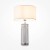 INDULGO TL 1x60W, E27 Stolní lampa, základna kov, povrch chrom, těleso sklo čiré, stínítko textil bílá, pro žárovku 1x60W, E27, 230V, IP20, tř.2, rozměry d=320mm, h=572mm.