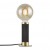 Galloway Stolní lampa, těleso kov, povrch černá s mosaznými detaily, pro žárovku 40W, E27, 230V, IP20, d=55mm, h=175mm, včetně vypínače kabelu s textilním úpletem - černá, l=1500mm