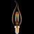 Žárovka svíčková plamének retro E14, materiál kov, povrch měděná, krycí sklo čiré, LED 4W, 360lm, teplá 2200K, 230V, IP20, tř.1, rozměry d=35mm, h=120mm