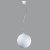 ADRIA L1-B Závěsné svítidlo koule, základna kov, povrch bílá, difuzor sklo opál, pro žárovku 7W, E27 A60, 230V, IP20, d=200mm, lankový závěs l=1000mm, lze zkrátit