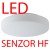 Stropní svítidlo, senzor HF, záběr 150°, dosah 8m, čas 10s-10min, základna kov bílá, difuzor sklo opál, pro žárovku, nebo LED,  teplá 3000K/neutrální 4000K, stmív DALI, 230V, do koupelny IP43, tř.2, d=350mm, h=105mm