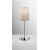 LIPS Stolní lampa, těleso kov, povrch chrom lesk, stínítiko textil šedá, pro žárovku 1x40W, E27, 230V, IP20, rozměry d=130mm, h=370mm.